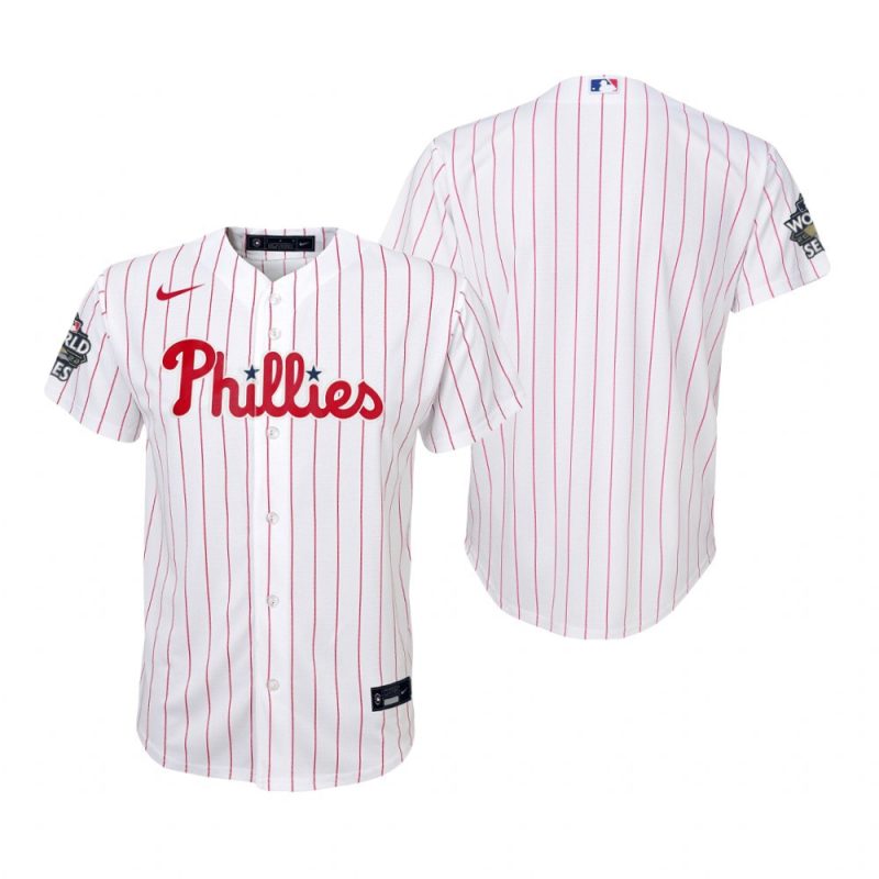 youth philadelphia phillies white 2022 world series jersey