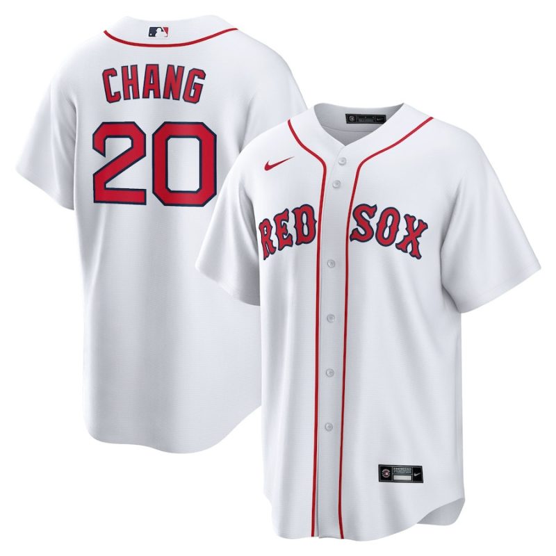 yu chang 20 boston red sox home men jersey white